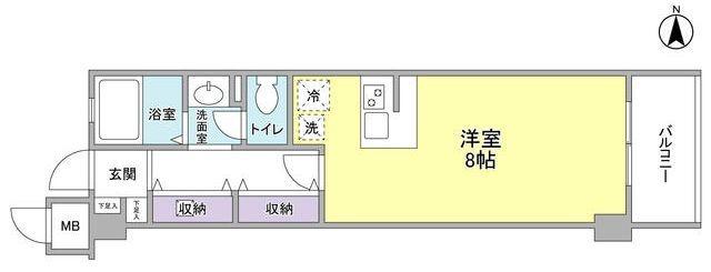 セイジュプレイス(ワンルーム/4階)の間取り写真