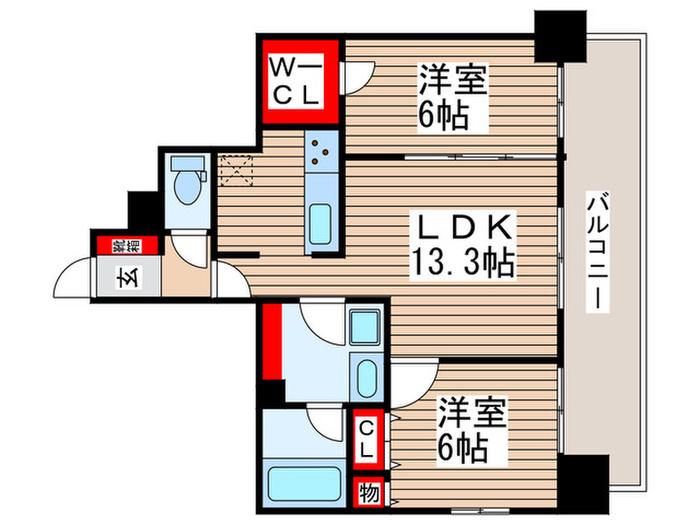 ラグゼナ流山おおたかの森(2LDK/8階)の間取り写真