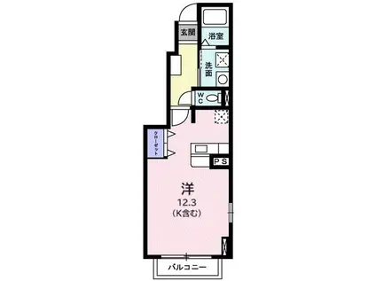 ベルフィオーレIII(ワンルーム/1階)の間取り写真