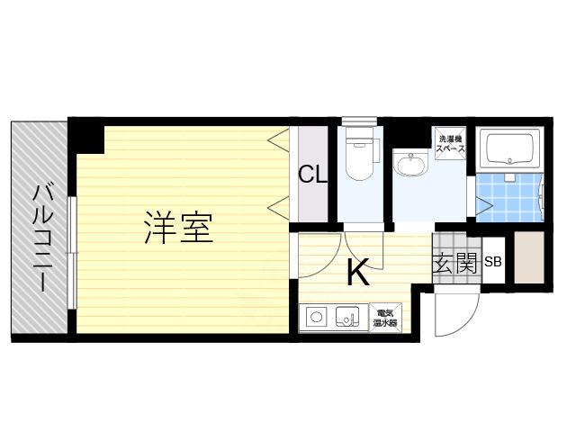 MIYO87天下茶屋(1K/2階)の間取り写真