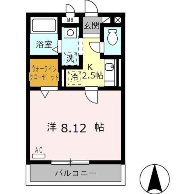 SUNMALLYUUGIV(1K/3階)の間取り写真
