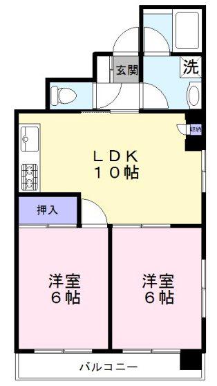 エトワール王子(2LDK/2階)の間取り写真
