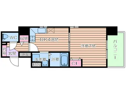 ユーレジデンス淀屋橋(1DK/3階)の間取り写真