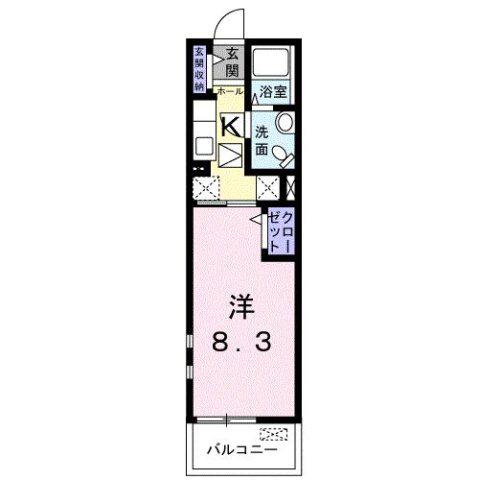 ファインヒルズ(1K/3階)の間取り写真