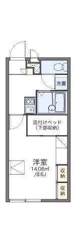 レオパレスRIVER WIND(1K/1階)の間取り写真