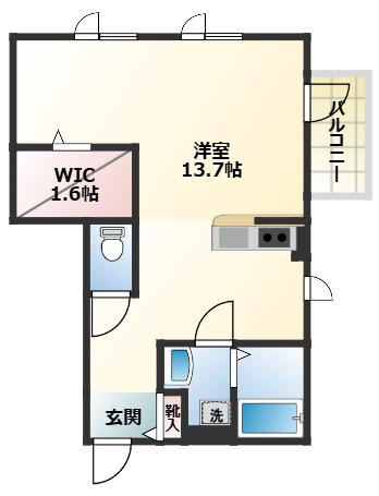 HUSLYCKA 2(ワンルーム/1階)の間取り写真