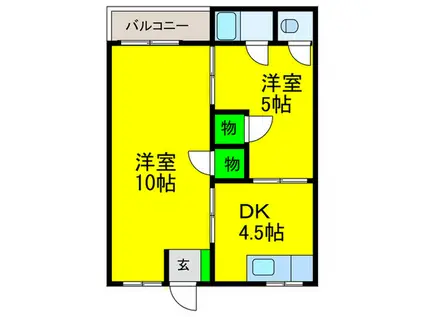 ISE伊勢綾園7703(2DK/3階)の間取り写真