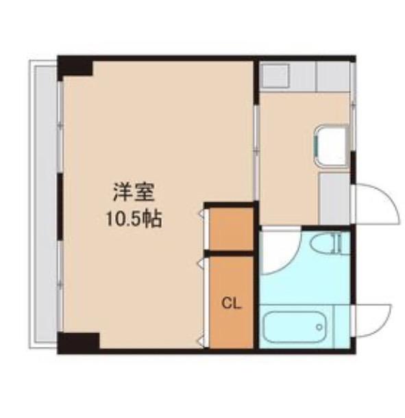 コーポ北船(1DK/4階)の間取り写真