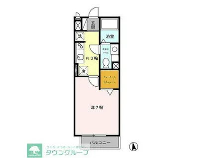 エスポワール(1K/2階)の間取り写真