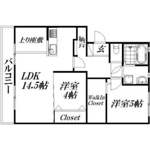 RE・ALLOT東若林(2LDK/1階)の間取り写真