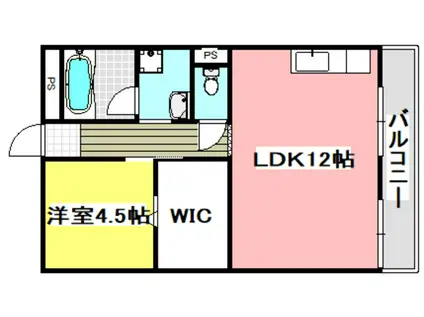 ハイツ春日野(1LDK/3階)の間取り写真
