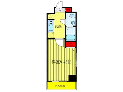 グランパークN.TOKYO(1K/2階)の間取り写真