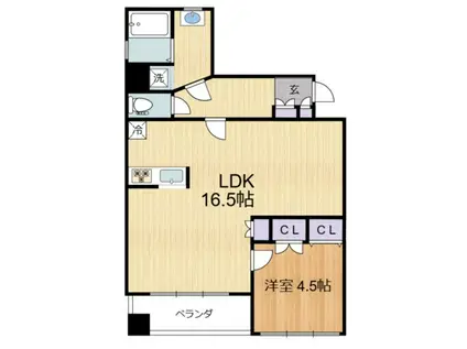 グランドメゾン阿佐谷(1LDK/4階)の間取り写真