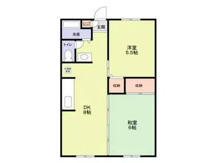 サンホワイトM105(2DK/2階)の間取り写真