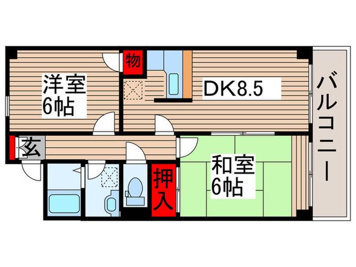 ナミキマンション(2LDK/3階)の間取り写真
