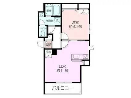 U-RESIDENCE(1LDK/2階)の間取り写真
