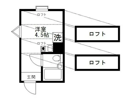 阿佐谷ハイム(ワンルーム/2階)の間取り写真
