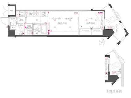 ZOOM練馬高野台(1LDK/5階)の間取り写真