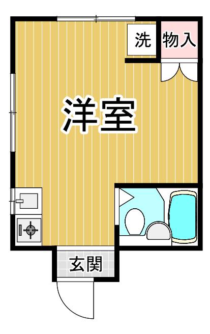 キャスル塚口(ワンルーム/2階)の間取り写真