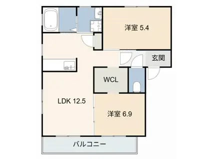 アルティスタ花ノ木(2LDK/1階)の間取り写真