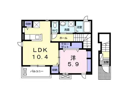 恩・パラダイス(1LDK/2階)の間取り写真