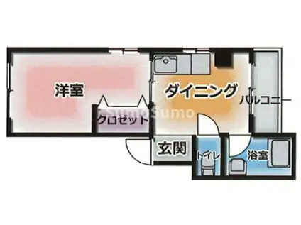 望月マンション(1DK/2階)の間取り写真