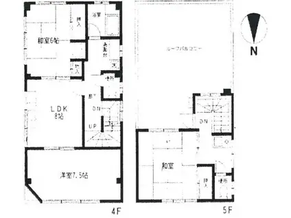 ルート台東(3LDK/4階)の間取り写真