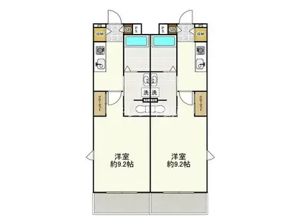 ECARTE(1K/4階)の間取り写真