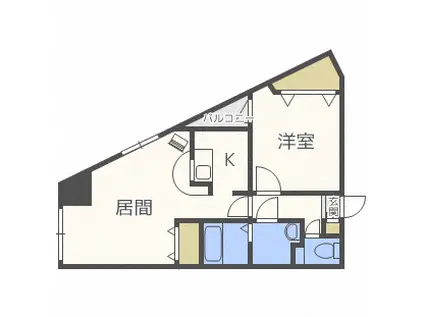 ノール月寒中央通(1LDK/9階)の間取り写真