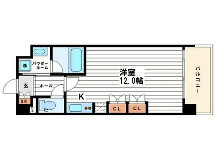 KDXレジデンス本町橋(ワンルーム/11階)の間取り写真