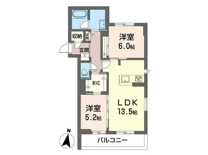 フィオリス(2LDK/2階)の間取り写真