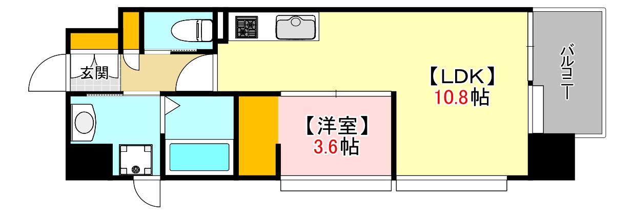 桜橋パーク(1LDK/6階)の間取り写真