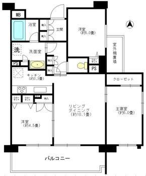 イニシア両国(3LDK/10階)の間取り写真