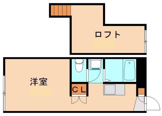 レオパレス花見(1K/2階)の間取り写真