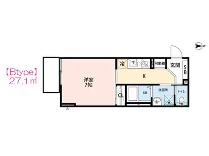 ナギベースー凪-(1K/2階)の間取り写真