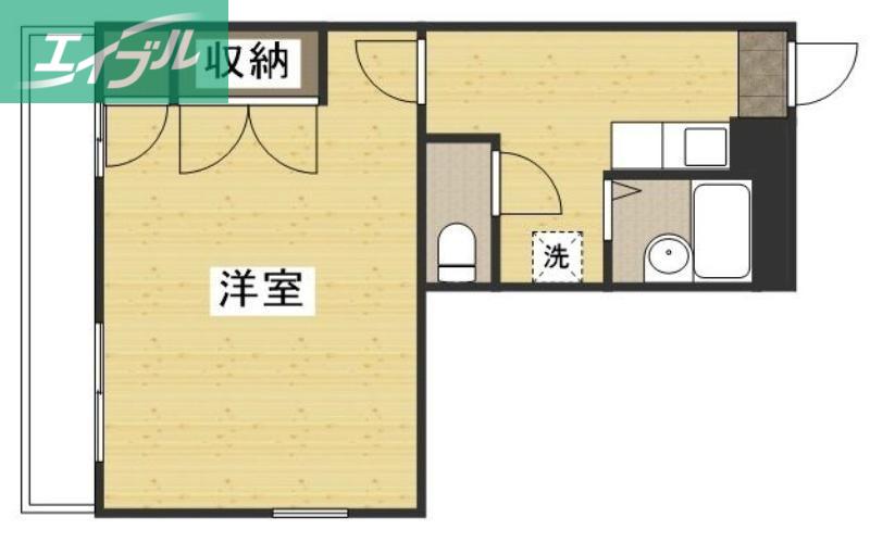 パレスTAKENAMI(1K/1階)の間取り写真
