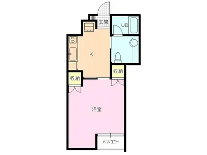 サンディハイツ鶴賀(1K/3階)の間取り写真