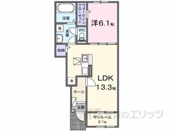 サニータウン横田I(1LDK/1階)の間取り写真