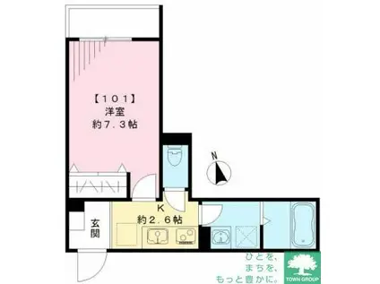 フラットセブン学芸大(1K/1階)の間取り写真