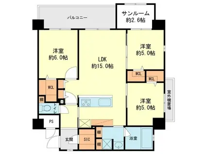大和町4丁目ビル工事(3LDK/5階)の間取り写真