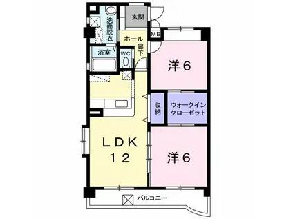 ラフレシール秋根(2LDK/1階)の間取り写真