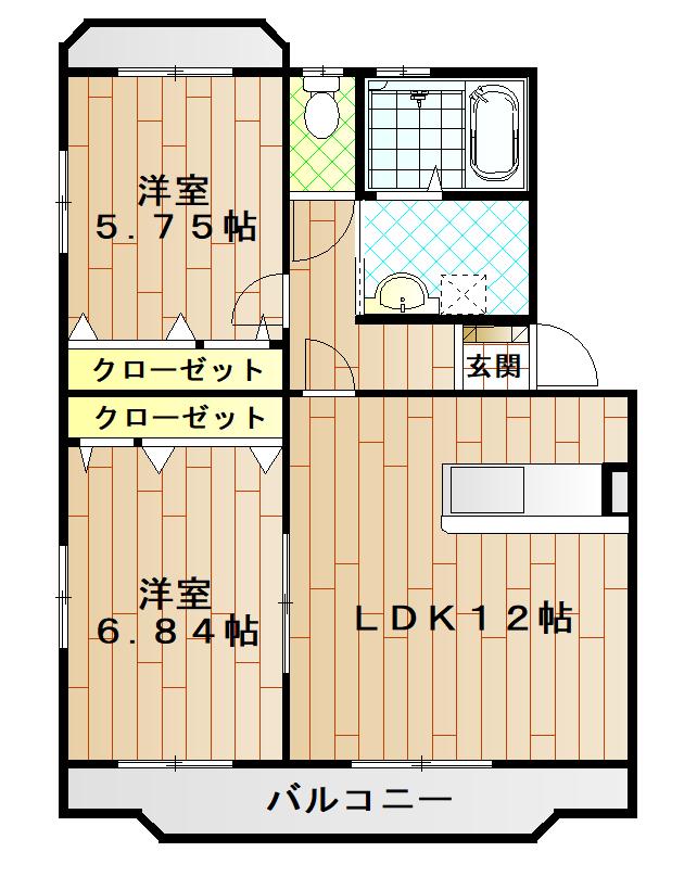 レジェンI(2LDK/3階)の間取り写真