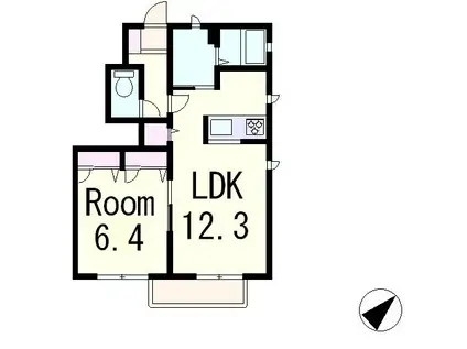 シャーメゾンディアーナB棟(1LDK/1階)の間取り写真