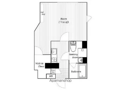 BARK LANE 早稲田II(1K/1階)の間取り写真