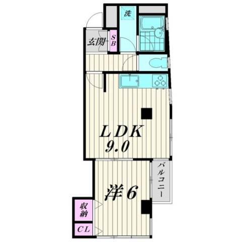ヴェルディ山王(1LDK/3階)の間取り写真