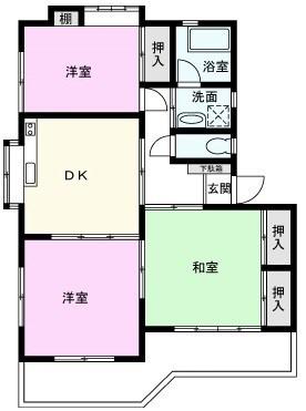 第5グリーンハウス(3DK/2階)の間取り写真