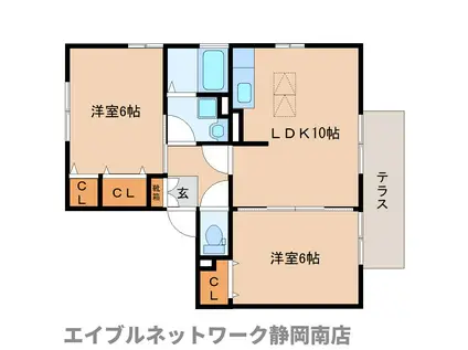 サニーコート清水(2LDK/1階)の間取り写真