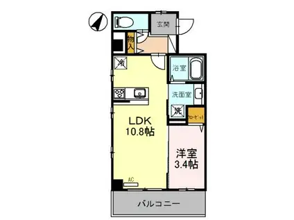グランアネシス金澤(1LDK/3階)の間取り写真