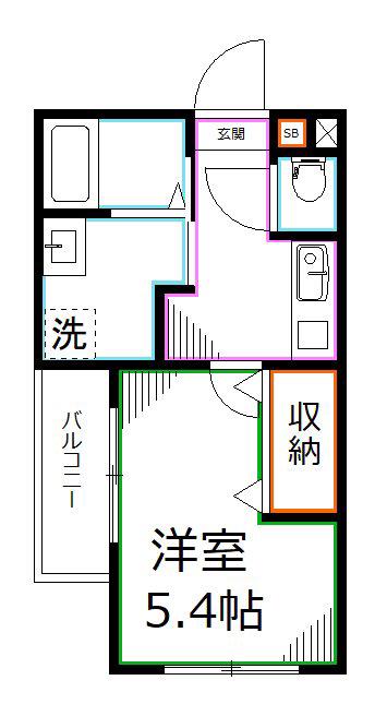 MELDIA 東小金井(1K/2階)の間取り写真
