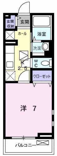 ベルハウス(1K/1階)の間取り写真